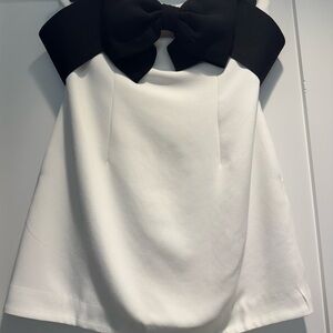 Self-Portrait Black and White Mini Dress